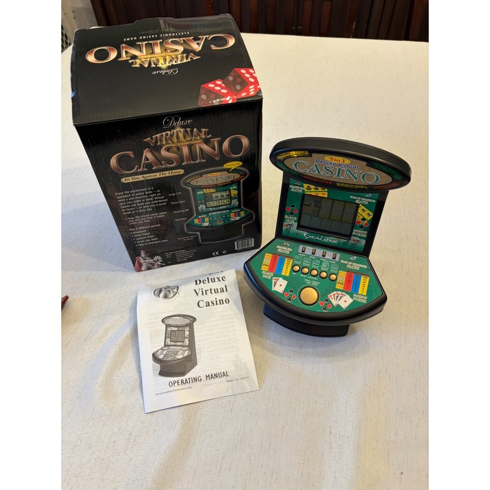 Excalibur Deluxe Virtual Casino Electronic Game VR02-V Green 5-in-1 Handheld